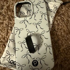 Loopy Case White and Black Bow Pattern iPhone Case